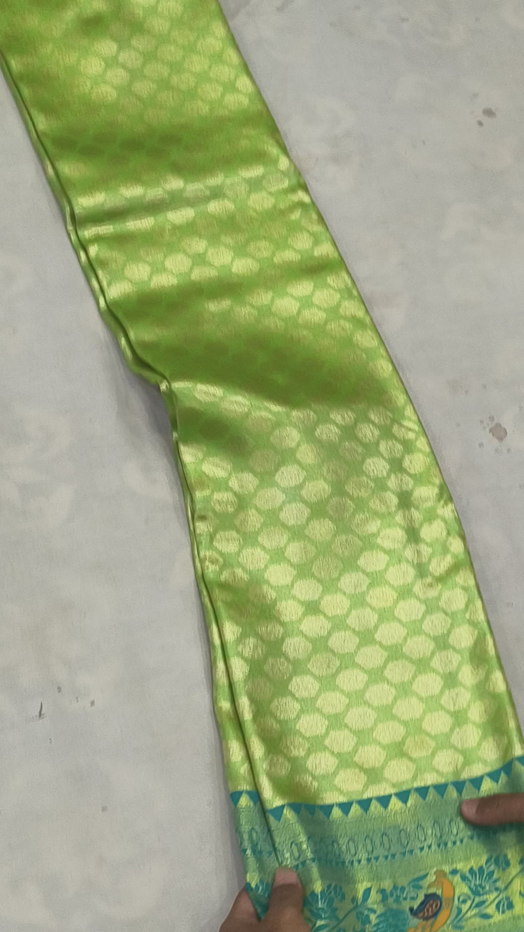 Light Green And Blue Banaras Silk Saree For women With Unstitched Blouse