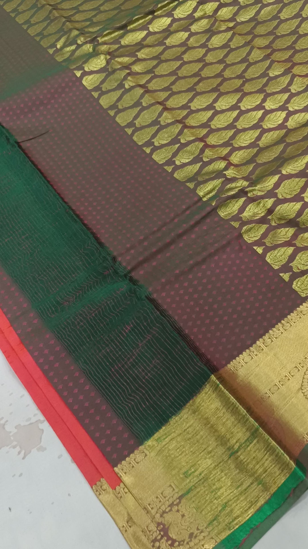 Red And Green Kanchipuram Silk Saree For Women