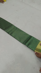 Dark Green And Gold Kanchipuram Silk Saree For women With Unstitched Blouse