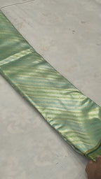 Blue And Olive Green Banaras Silk Saree For women With Unstitched Blouse
